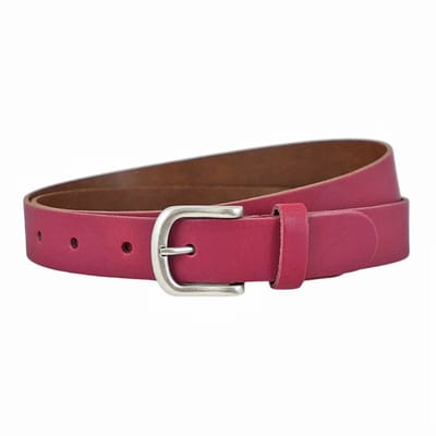Landley Dames Riem Leer Fuchsia – Breedte 3 cm – Leren Vrouwen Riem - Lengte totaal 130 cm / Riemmaat 115
