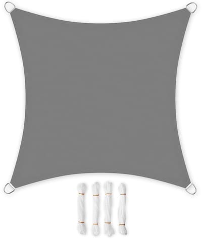 Dailygoods- Zonnezeil Waterdicht 3 x 3 m - Scheurbestendig Polyester - UV-bescherming 93% - Roestvrijstalen Ringen - Versterkte Hoeken - Terras/Tuin/Balkon - Schaduwzeil