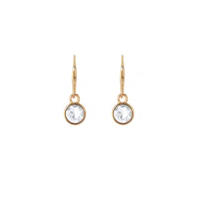 Crystal midi oorhangers - 18 karaats verguld