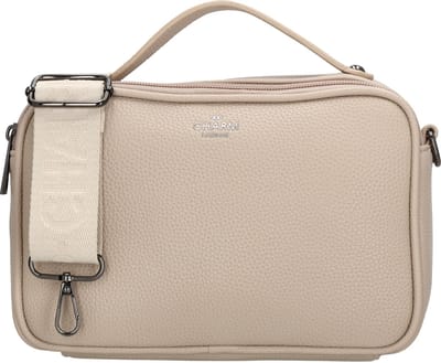 Charm London Mulberry Street Schoudertas Dames - Crossbodytas met verstelbare en afneembare schouderband - Tas van Imitatieleder - Beige