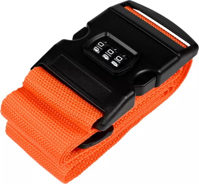 Benson Kofferspanband met cijferslot - 180 cm - oranje - extra beveiliging - eenvoudig instelbaar