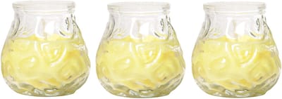 Citronella Lowboy Tafelkaars - 3x - 7 cm - 17 branduren - citrusgeur - citronella sfeerkaarsen