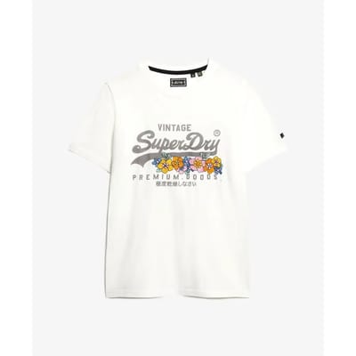 Superdry - Premium Goods T-shirt met bloemenprint en vintage logo - Dames - T-shirts