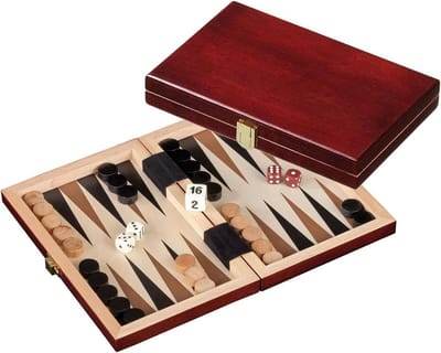 Mini Backgammon Set Draagbaar Model 19.5x12.5cm