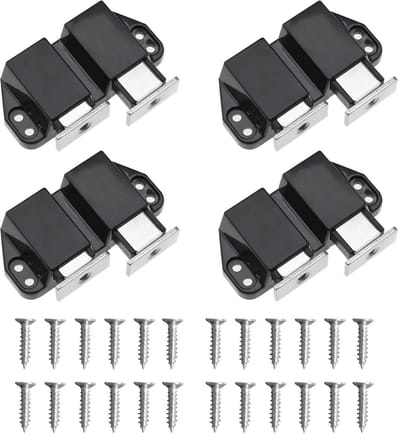 Dailygoods- Deurdemper Magnetisch - 4x Deurvangers - 8x Strike Platen - 24x Montage Schroeven - Push-to-open Ontwerp - Afmeting 68x35x16mm - Magnetische Deurstopper