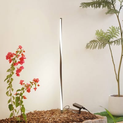 Lindby - Sfeerverlichting buiten - 1licht - aluminium - H: 99 cm - zwart - Inclusief lichtbron
