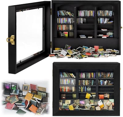 Creatieve Miniatuur Boekenplank - Houten Anti-Angst Decoratie met Stressverlichtende Werking - Ideaal Cadeau voor Boekenliefhebbers - (Zwart) | voor poppenhuizen, houten design, stressvermind