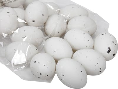 Othmar decorations Decoratie eieren Pasen - 24x stuks - plastic - H6 cm - wit