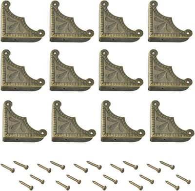 12 stuks Bronzen Metalen Hoekbeschermers voor Meubels en Tafels - 5x6 cm