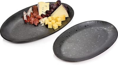 Tombey Serveerborden, 2-delige set van aardewerk, ovale serveerborden, borden, modern design