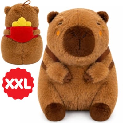 Topknuffels® Capibara met Friet Rugzak Pluche Knuffel XXL 100 cm - Capybara Knuffels Dierenknuffel - Kapibara Kapybara - Speelgoed Kawaii Kussen - TikTok Plush Toy