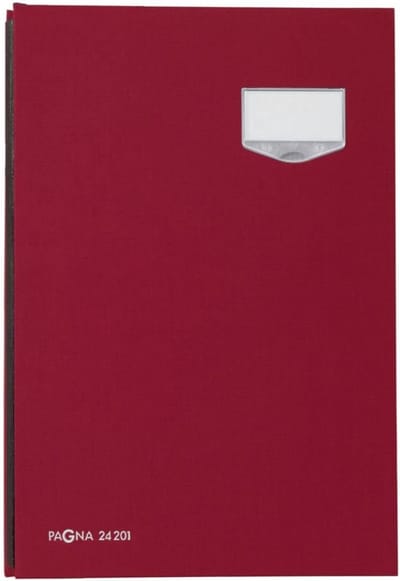 Unterschriftsmappe DE LUXE Stoffeinband 20 F�cher rot