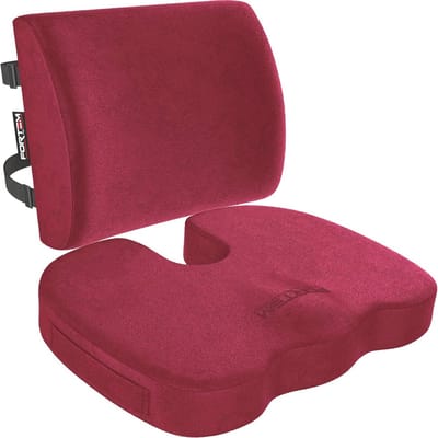 Zitkussen en Lendensteun voor Bureaustoel - Antislip Memory Foam Steun voor Comfort en Verlichting