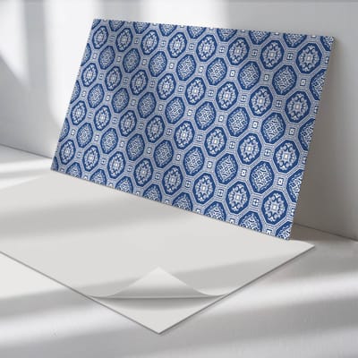 Wallfluent Vinyl Wandpaneel - Achthoekig patroon Zelfklevend Wandpaneel - 100 cm x 50 cm - Marine PVC wandpaneel - Set van 1 - Rechthoekig Wandbekleding Vinyl - Texturen Wandpaneel - PVC Muurpaneel - Wandpaneel Keuken en Badkamer