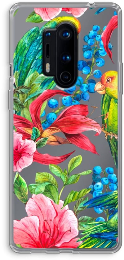 Case Company® - Hoesje geschikt voor OnePlus 8 Pro hoesje - Papegaaien - Soft Cover Telefoonhoesje - Bescherming aan alle Kanten en Schermrand