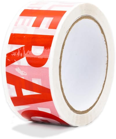 48 mm x 66 m Verpakkingsband voor Kwetsbare Goederen - 12 Rollen