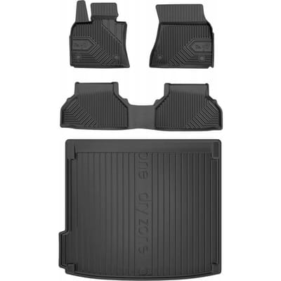 Frogum Voordeelset - Automatenset No.77 + Dry Zone Kofferbakmat - Geschikt voor BMW X6 (E71) 2008-2014 - Perfecte Pasvorm - TPE Rubber - Geurloos - Zwart