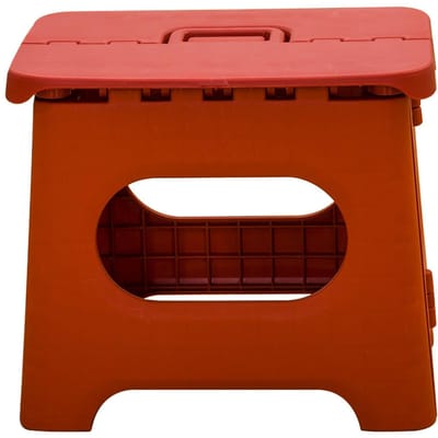 Opvouwbare Kruk Draagbaar Sterk Ruimtebesparend Plastic Voetenbankje voor Volwassenen en Kinderen Vintage Rood