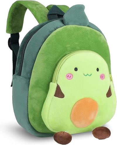 Homesy - Kinderrugzakken Dier Pluche Peuter Rugzak Leuke Kleuterschool Schooltas voor Meisjes Jongens Rugzak, Avocado, S, Rugzak