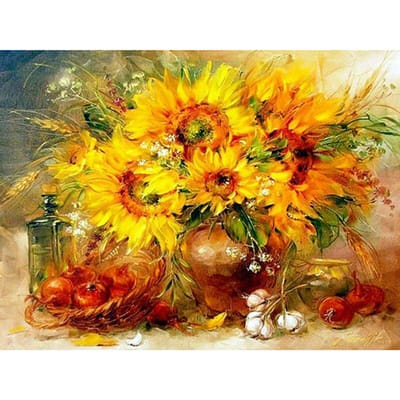 Diamant borduurwerk zonnebloem handgemaakte diamant schilderij mozaïek kruis borduurwerk woondecoratie 20X30CM yellow