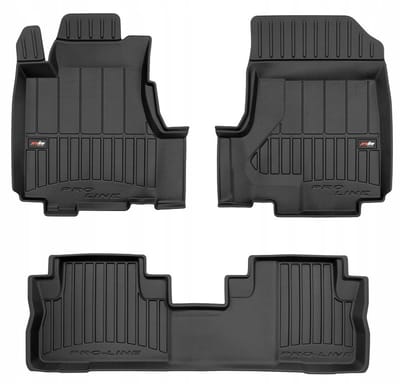 Frogum No.77 - Automatten 3D - Geschikt voor Honda CR-V III (2006-2012) - 3-delige set - Hoge rand 6cm - Zwart