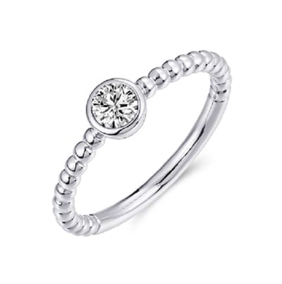 Schitterende Stapelring Zilveren Ring met Zirkonia 19.75 mm. (maat 62)| Damesring |Aanzoek|Verloving