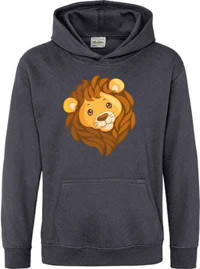 Pixeline Hoodie Leeuw Face Grijs 1-2 jaar - Pixeline - Trui - Stoer - Dier - Kinderkleding - Hoodie - Dierenprint - Animal - Kleding