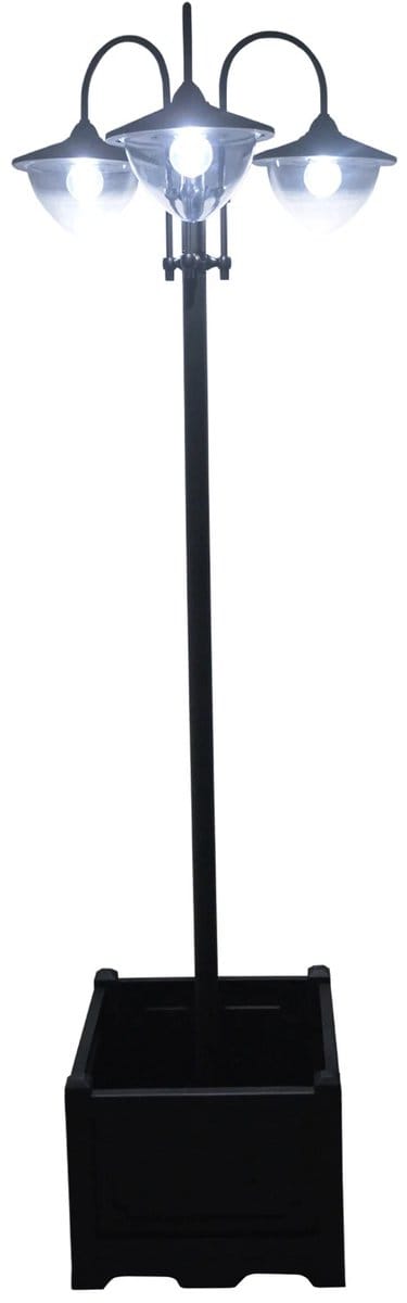 Jurrys Tuinlantaarn - Tuin - Verlichting - Sfeer - 3 lichtpunten - Ip44 Waterdicht - 6000K - 60X55X189Cm - Zwart - Zonenergie