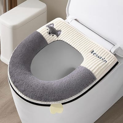 Wc-brilhoes - Toiletzitting Toiletdeksel - Hygiënisch Zitten - Vochtabsorberend en Ademend - 37 x 43 cm - Grijs