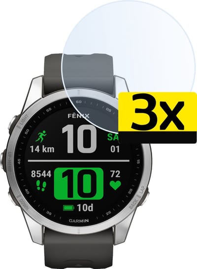 Screenprotector - 3 Stuks - Geschikt voor Garmin Fenix 7S - Sterk & Shockproof - Tempered Glass - Beschermglas Screen Cover - Gehard Glas - Bescherm Protector voor Smartwatch