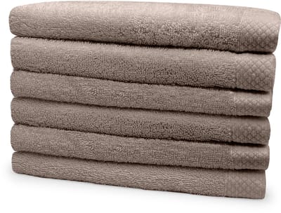 Eleganzzz Handdoeken Set - Set van 6 - Handdoek 50x100cm - 420 gr/m2 - 100% Katoen - taupe