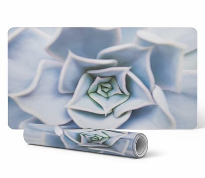 Duurzame antislip bureauonderlegger met spiraalvormig succulentenmotief, 90x45 cm
