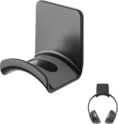Hoofdtelefoon Wandhouder - Opberghouder Haak - Ruimte Besparen - Zelfklevend Antislip - 65 x 55 x 7 cm - Zwart