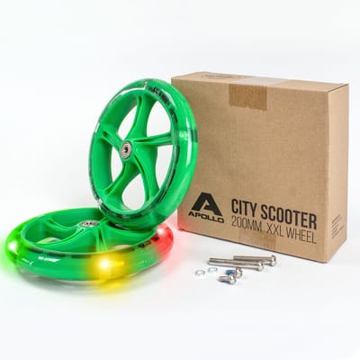 Apollo City Scooter 200mm Vervangende LED wielenset - Pro Wheels met ABEC 7 kogellagers, vervangende wielen voor step passend voor City-Scooter