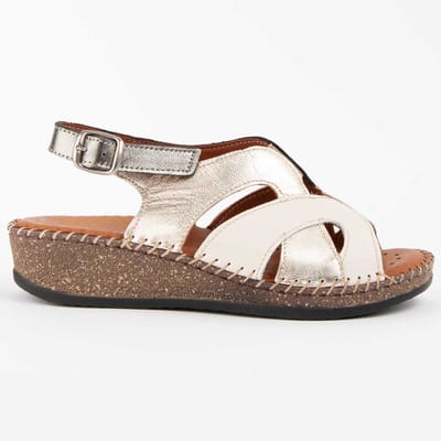 Sandalia De Piel Para Mujer. Purapiel Leida 103018 38 beige