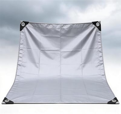 Afdekzeil Weerbestendig - Beschermzeil Waterdicht - Voorwerpen Beschermen - Scheurvast PVC Materiaal - 115 x 140 cm - Grijs