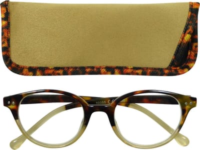 Lilly&June Leesbril Beige Transparant en Havana +1 - Met Bijpassend Etui