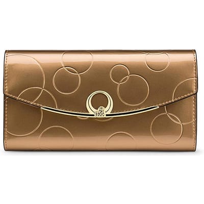 Dames Portemonnees Lange Portemonnee voor Dames met Mobiele Telefoonzakje Leren Portemonnee RFID Bescherming goud