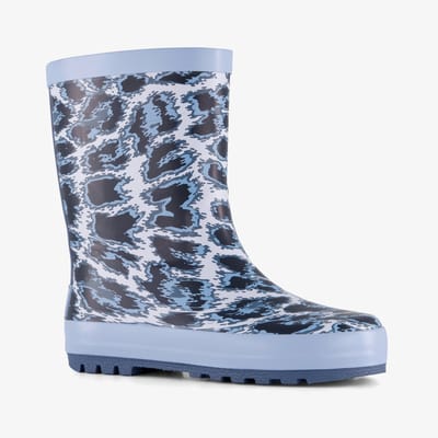 Mountain Peak kinder regenlaarzen panterprint blauw - Maat 25 - 100% stof- en waterdicht