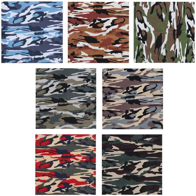 7 stuks 48x48cm Camouflage Print Stof Katoen voor DIY Craft Naaien Quilten Maakmateriaal gray