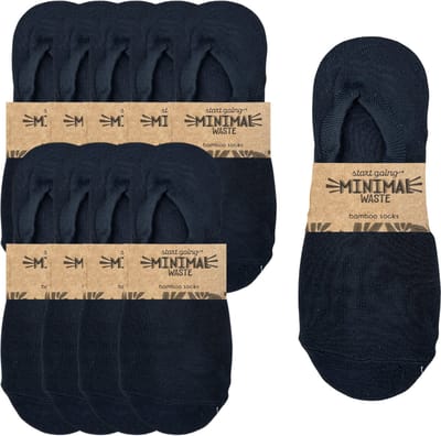 green-goose® Bamboe Footies Dames - Lange Footies - 10 Paar - Zwart - Enkelsokken - Duurzaam Ademend Materiaal - Stretch en Perfect Zittend
