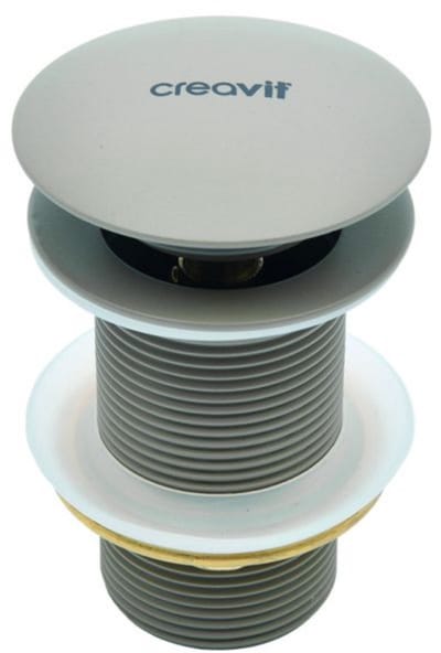 Creavit afvoerplug – Click Waste 5/4 – Met overloop – Koel grijs