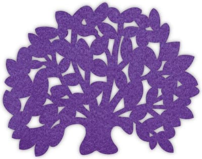 Boom vilt onderzetters - Paars - 6 stuks - 11 x 10 cm - Tafeldecoratie - Glas onderzetter - Cadeau - Woondecoratie - Woonkamer - Tafelbescherming - Onderzetters Voor Glazen - Keukenbenodigdheden - Woonaccessoires - Tafelaccessoires