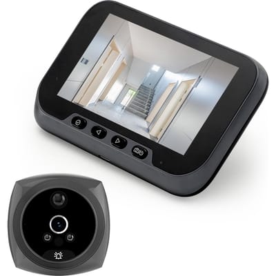 4,5-inch deurbel met kijkgaatje en camera voor appartementsdeur 2MP LCD digitale deurbel met kijkgaatje en camera 135 grijs