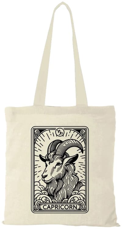Canvas tas - Sterrenbeeld Steenbok (Capricorn) - katoenen tas - schoudertas dames - tassen dames - schoudertassen