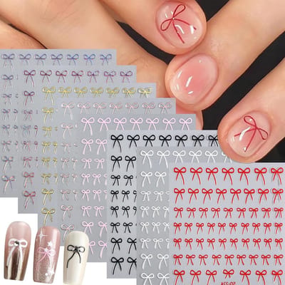 Nagelstickers Valentijn - Nail Art Decoratie - Feestelijke Manicure - Zelfklevend & 3D - 8 Stuks