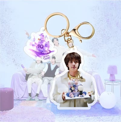 BTS 2023 10th Anniversary Plastic Keyring Acrylic Keychain Jin [Sleutelhanger]