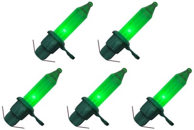 OE Lightning Reserve Kerstlampjes - 5 stuks - Groene Insteek Fitting - 2.5V/0.425W - Groen Licht