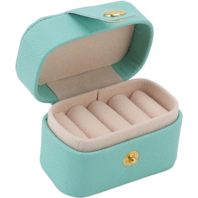 Mini ring opbergdoos PU leer kleine sieradendoos organizer kleine reis oorbellen etui blauw blauw