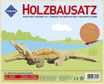Pebaro houten bouwset krokodil - educatief speelgoed bouwpakket.